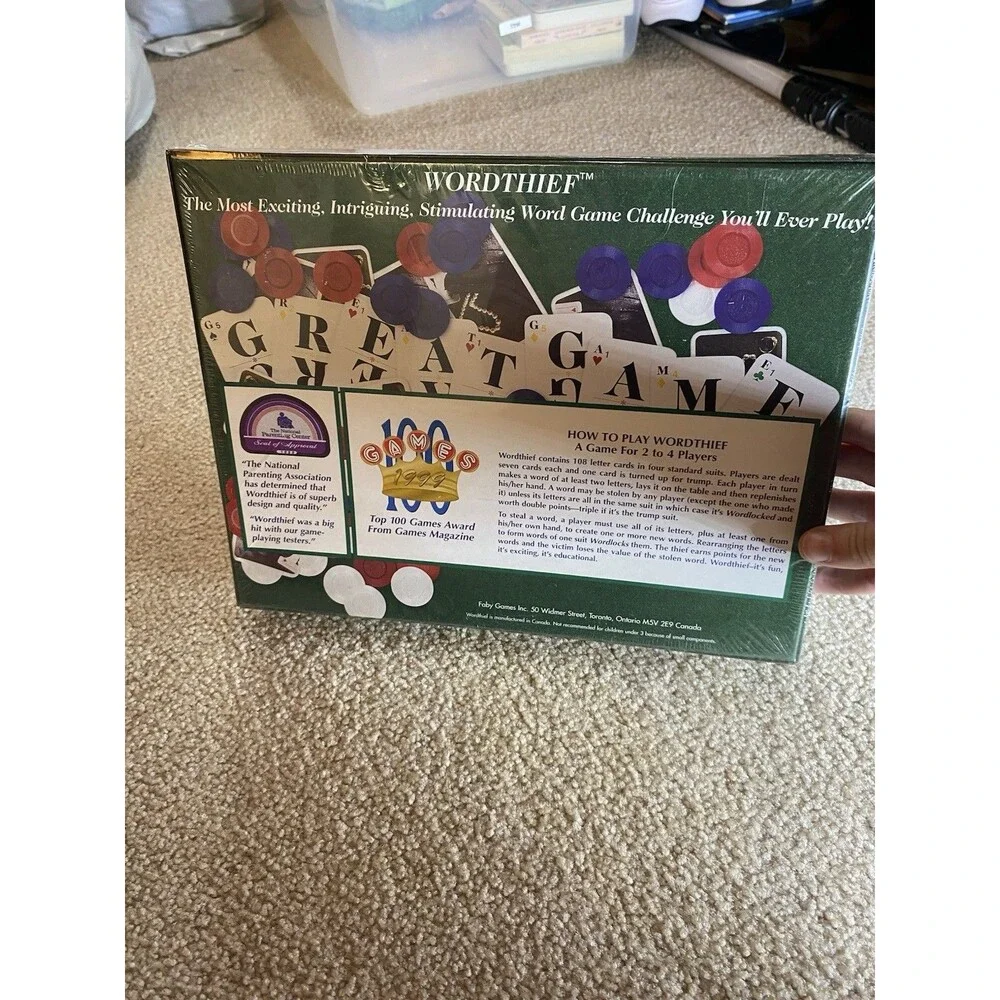 Vintage 1999 Wordthief Board Game Factory Sealed New Faby Games